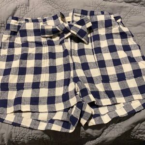 Navy blue checkered shorts